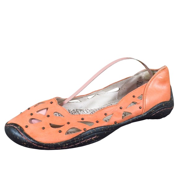 Jambu Shoes - Jambu Edge Barefoot Women Flat Size 7 Casual‎ Comfort Walking Orange Leather